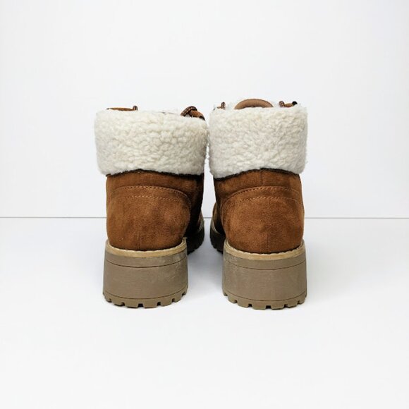 St. John's Bay Faux Fur Lined Booties Womens 8 Tan Casual Brown Hiking Boot - Picture 5 of 7